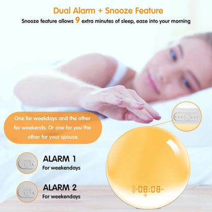 Sunrise Alarm Clock Wake Up Light Clock Sunrise/Sunset