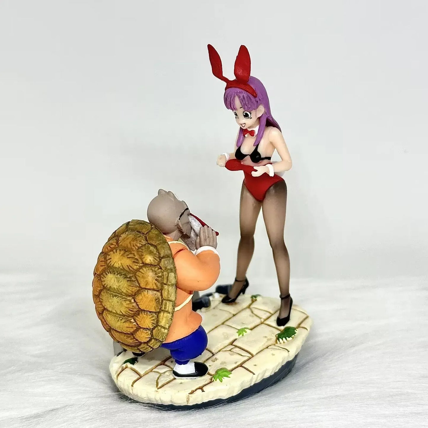 10cm Dragon Ball Master Roshi And Bunny Girl Bulma Pvc Figures