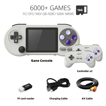 DATA FROG SF2000 3 inch Handheld Game Console Player Mini Portable Game Console Built-in 6000 Games