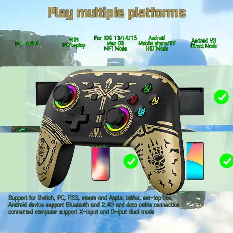 Wireless Gaming Controller for Nintendo Switch OLED/Lite Joystick For PC/Steam Deck With 6 Axis