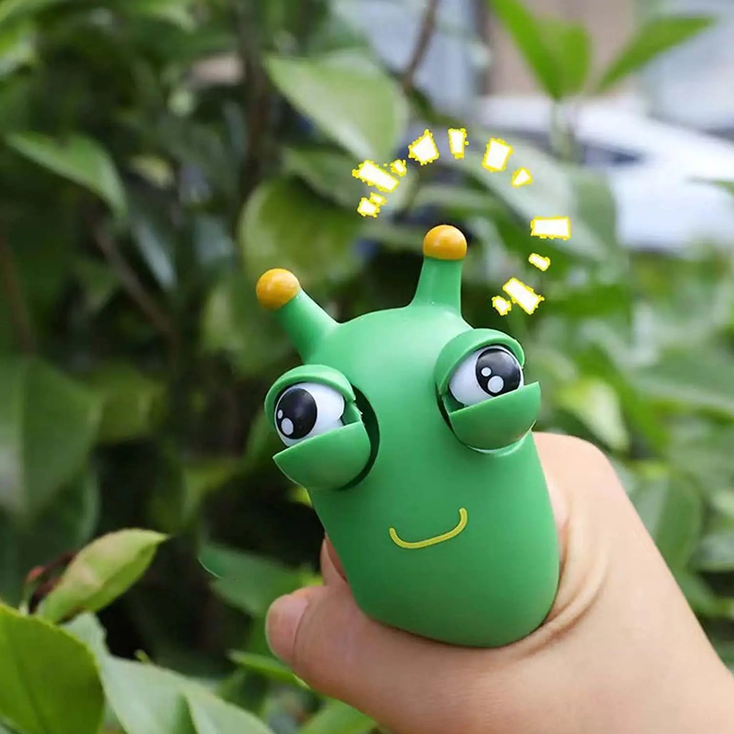 Green Eye Caterpillar Pinch Toys Adult Kids Stress Relief Toy