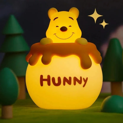 Cute Winnie The Pooh Night Light Silicone Material Soft Light