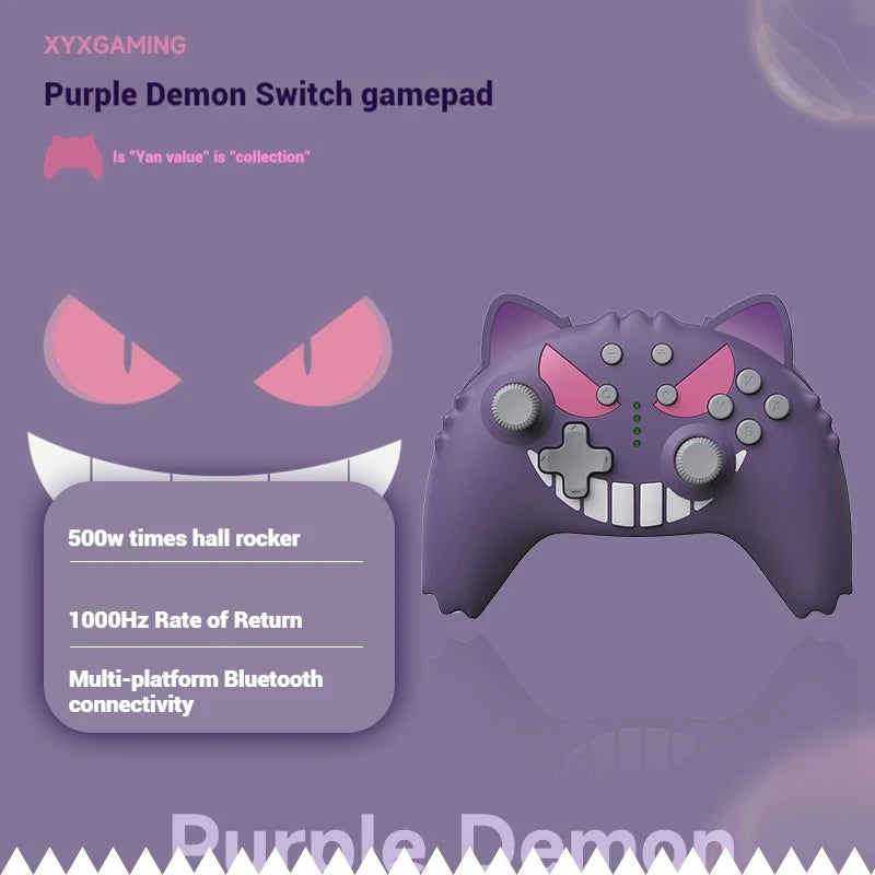 Gaming Controller Hall Joystick Purple Devil Gengar