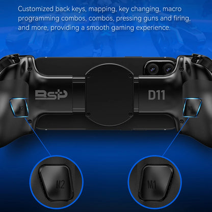 D11S Extendable Gaming Controller Hall Trigger BT 5.2 with Cooling Fan/Programmable Back Buttons for Android/Apple IOS/SWITCH