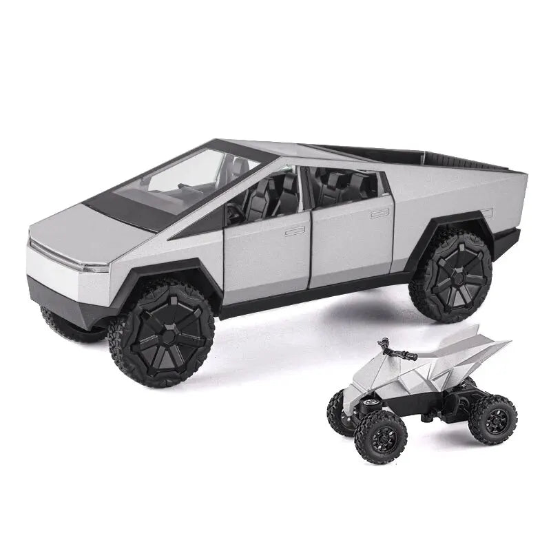 1:24 Model Silver Truck Toy Cars with Sound and Light