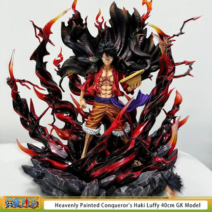 One Piece Anime Figure - Heavenly Painted Conqueror's Haki Luffy GK Model 40cm