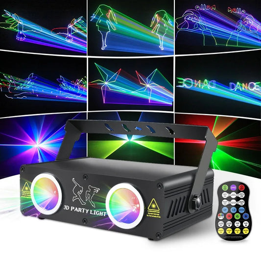 Dual Projection 3D Animation Stage Light with Remote Control