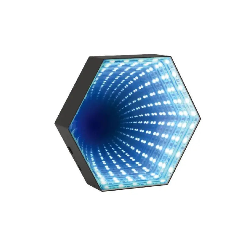 RGB 3D Hexagonal Mirror Tunnel Light LED Panel Light