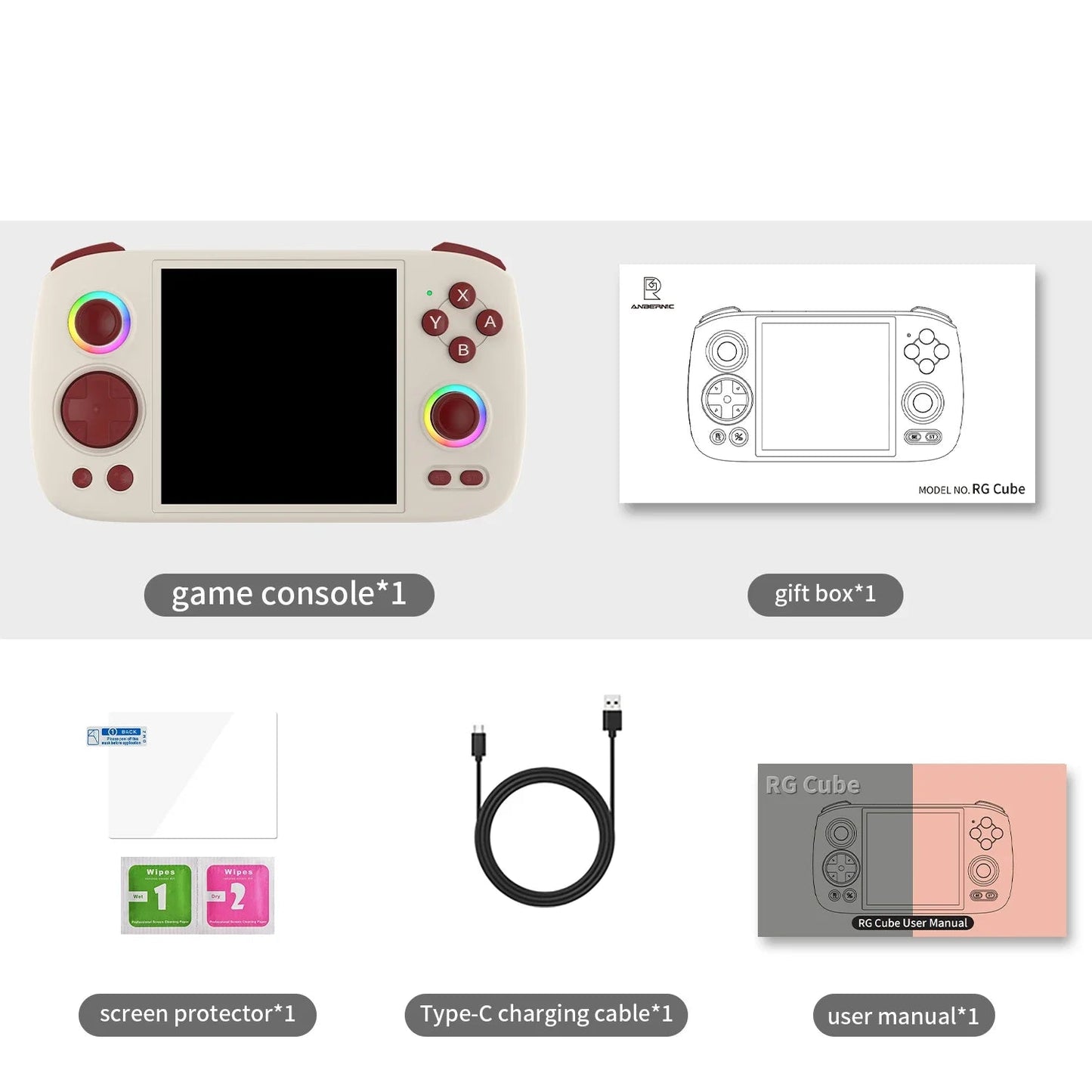 RGB Lighting Handheld Game Console 3.95'' IPS Touch Screen