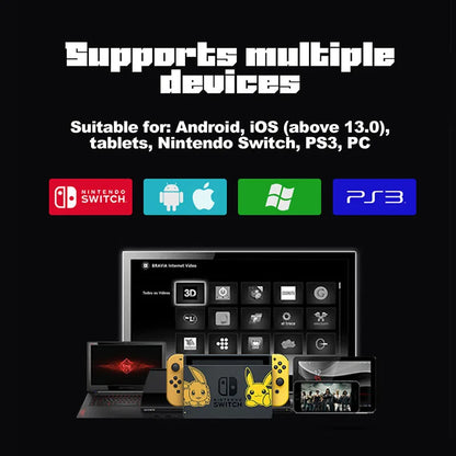 Gamepad For Switch With RGB Light Linear Vibration Stretchable Gaming Controller