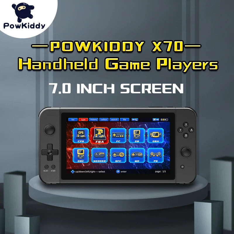 Handheld Game Console 7 Inch Video Game Players Supports 2 USB Controllers