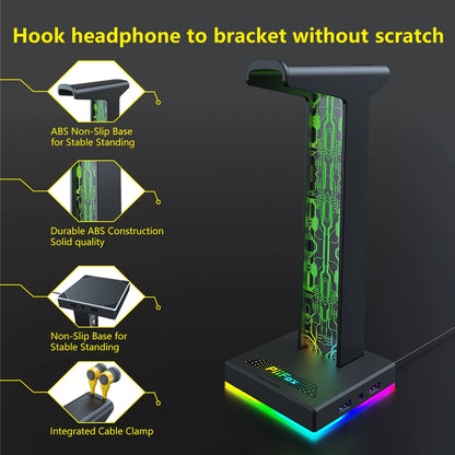 RGB Gaming Headphone Stand 10 Lighting Effects Headphone Stand