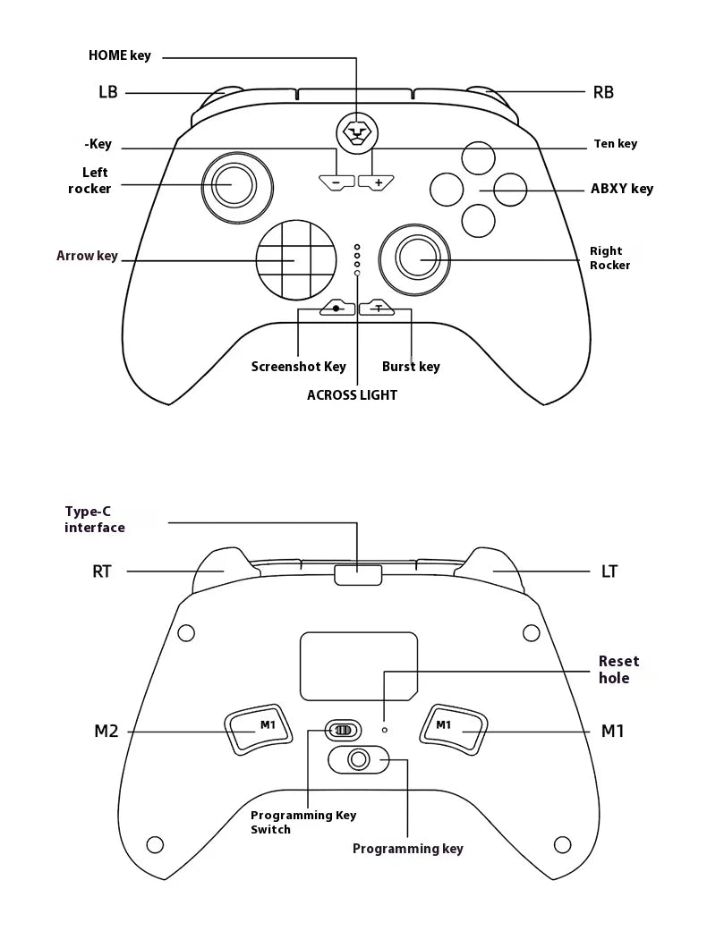 Wukong Gamepad Hall Trigger Joystick RGB Gaming Controller