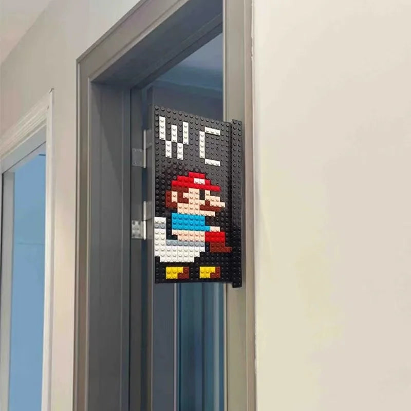 Super Mario Creative Building Block Door Number Toilet Sign