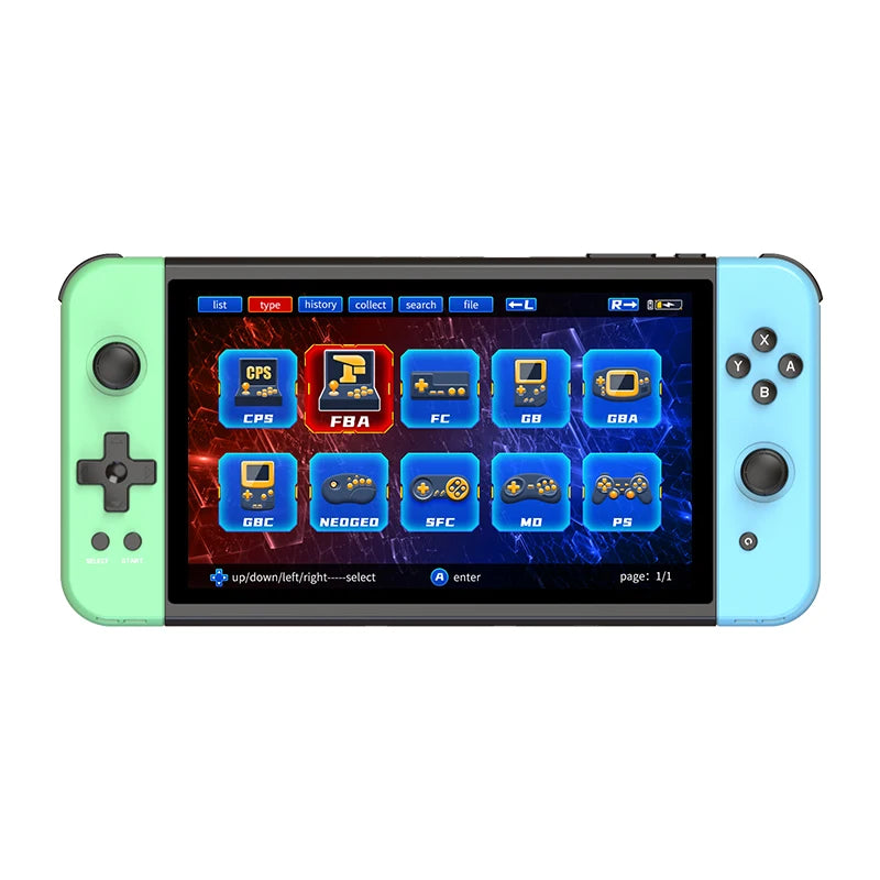 Handheld Game Console 7 Inch Video Game Players Supports 2 USB Controllers