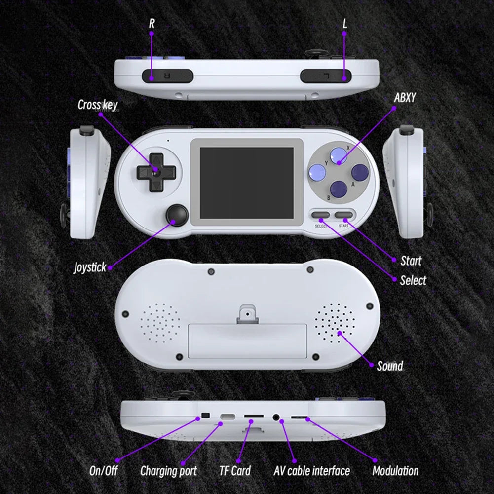 DATA FROG SF2000 3 inch Handheld Game Console Player Mini Portable Game Console Built-in 6000 Games