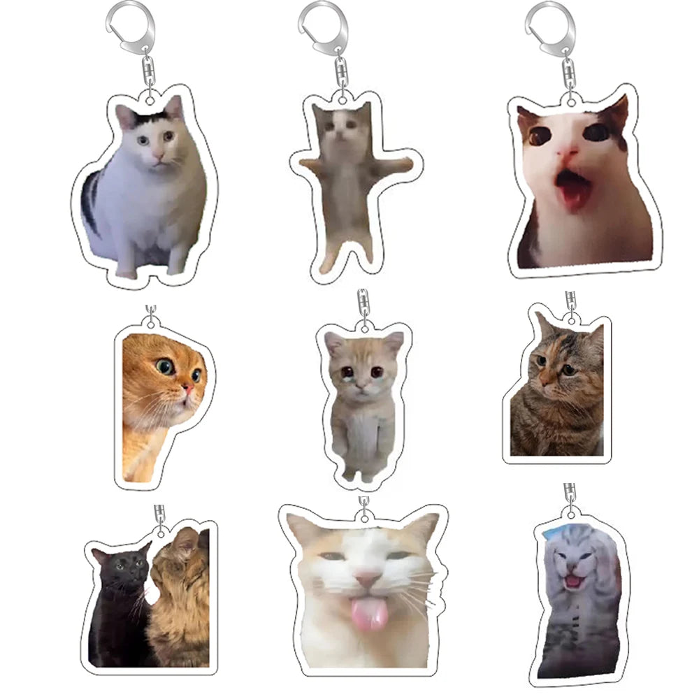 55CM Funny Cat Memes Series Keychain Great Gift