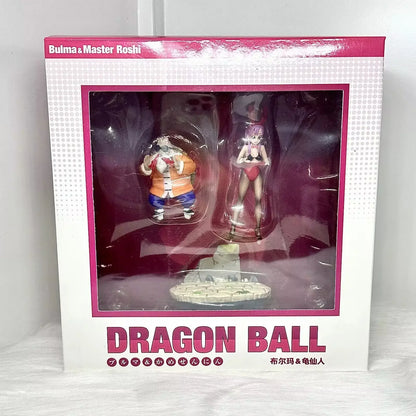 10cm Dragon Ball Master Roshi And Bunny Girl Bulma Pvc Figures