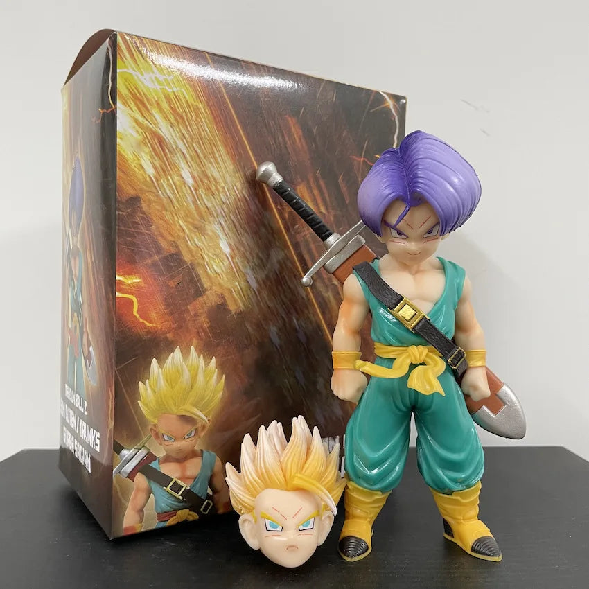 Tranx Double Headed Carving Doll Dragon Ball Z Doll Model Super Saiyan Wu Fan Figures