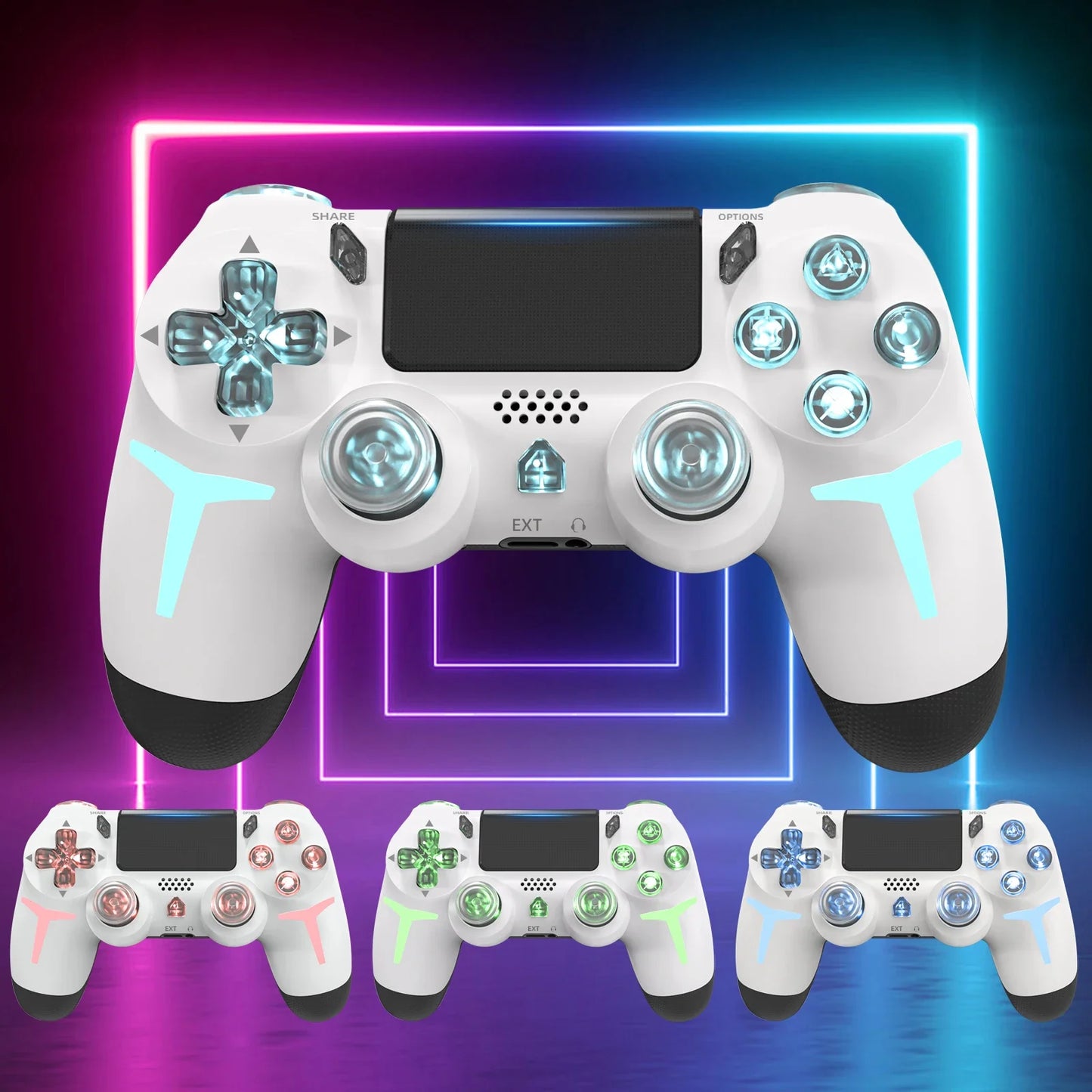 RGB Light Wireless Gaming Controller For PS4 PS3