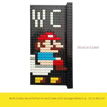 Super Mario Creative Building Block Door Number Toilet Sign