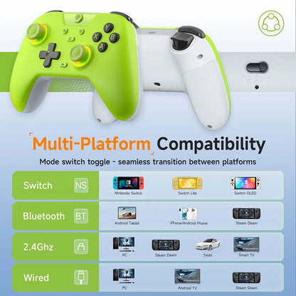 Bluetooth RGB Gaming Controller Compatible with PC/Phone/Switch/Steam