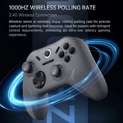 Wireless Gaming Controller with 1K Polling Rate Hall Effect Trigger Joystick