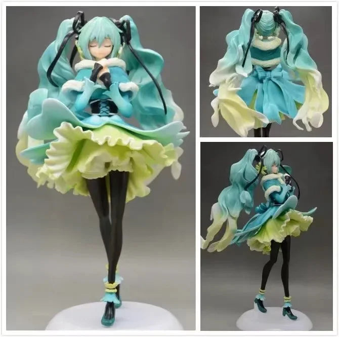 28cm 1/7 Anime Hatsune Miku Figure Kawaii Virtual Singer Miku Manga Statue Figurines