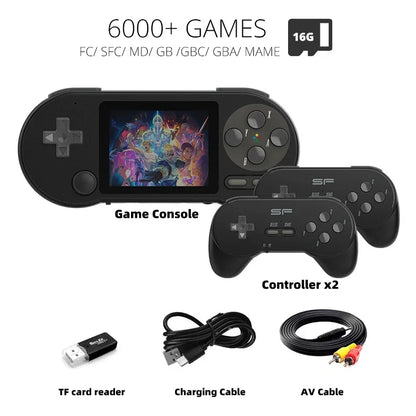 DATA FROG SF2000 3 inch Handheld Game Console Player Mini Portable Game Console Built-in 6000 Games