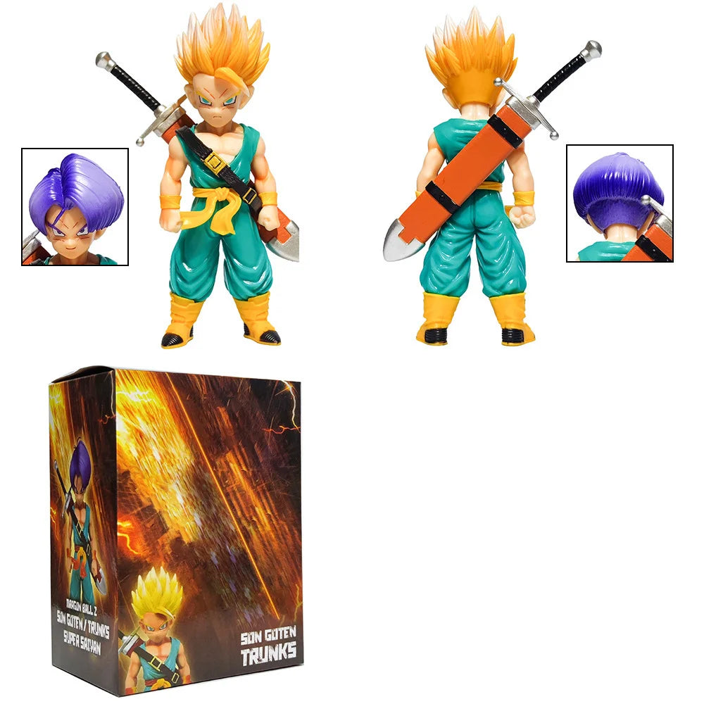 Tranx Double Headed Carving Doll Dragon Ball Z Doll Model Super Saiyan Wu Fan Figures