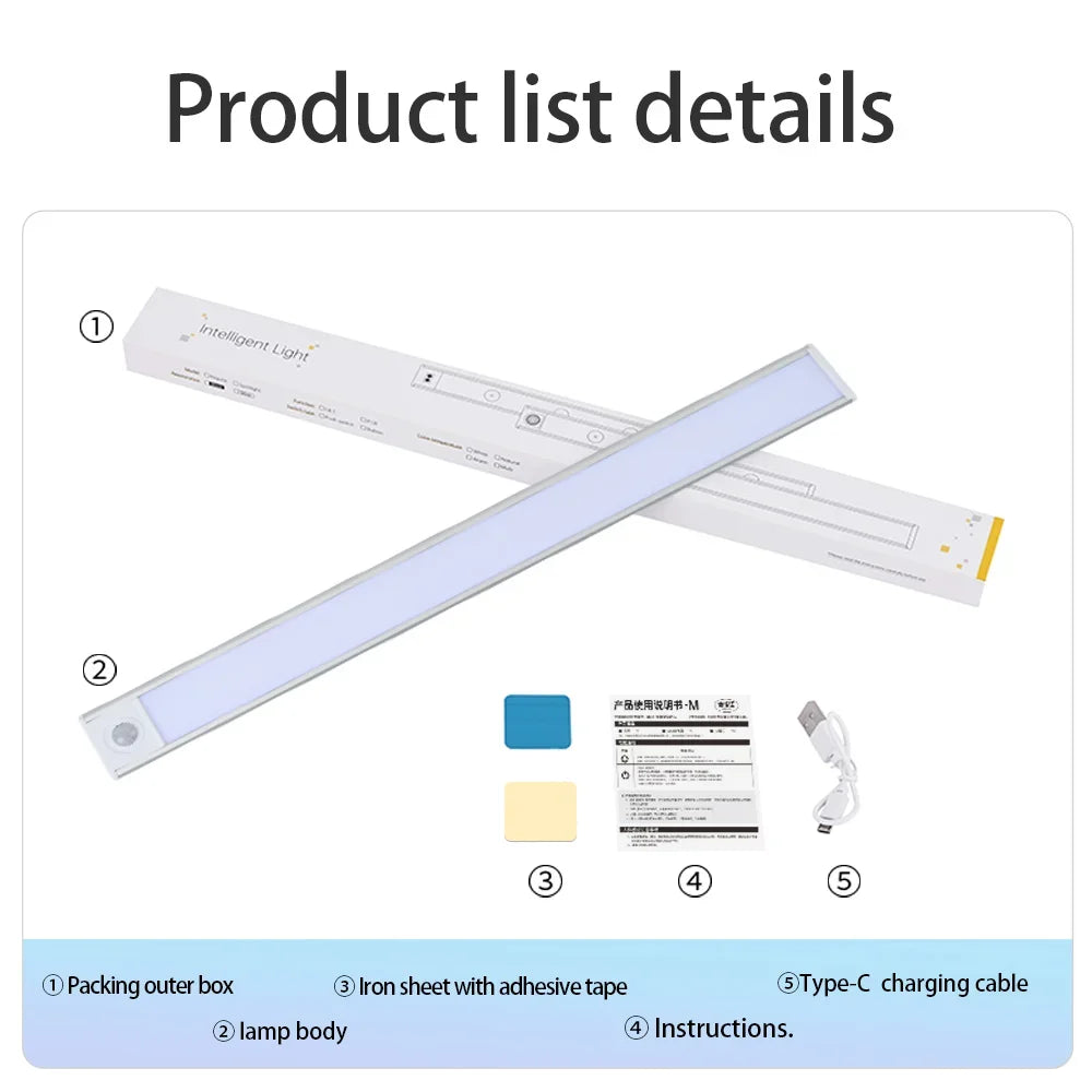 LED Night Light Motion Sensor Wireless USB Charging