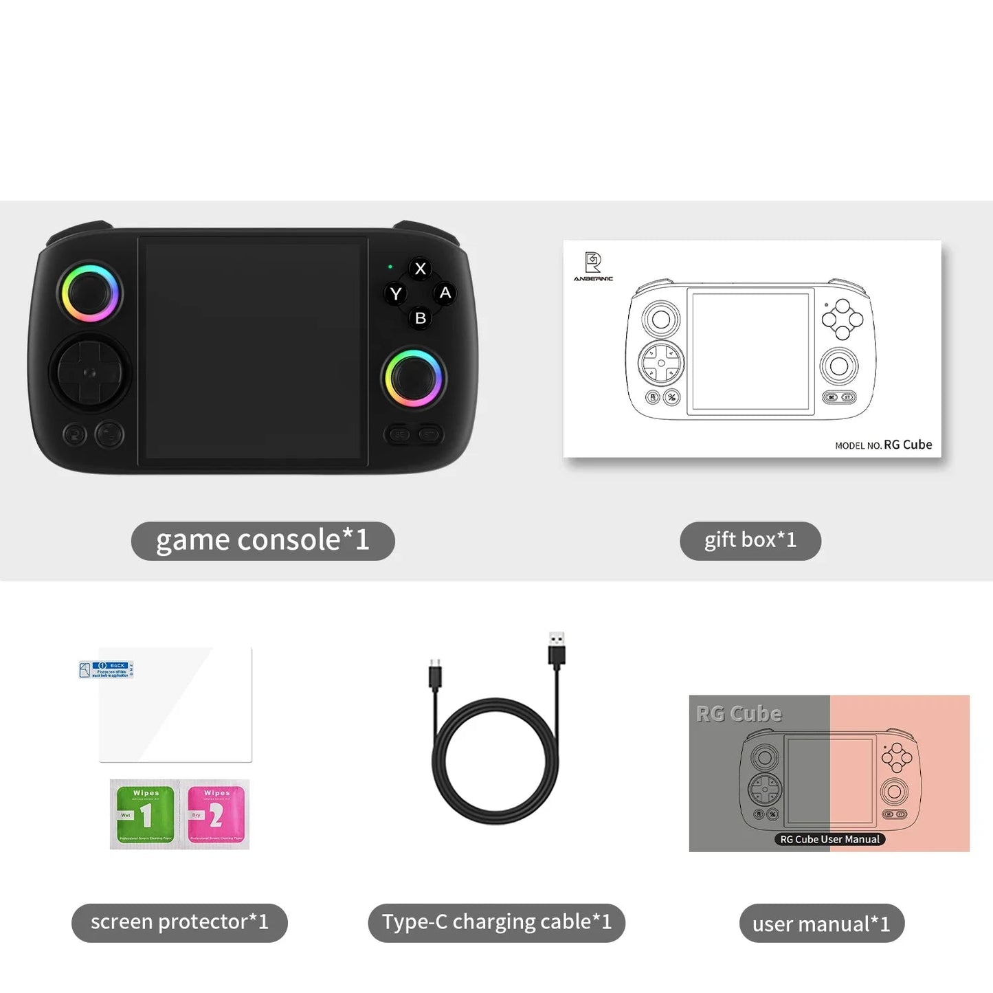 RGB Lighting Handheld Game Console 3.95'' IPS Touch Screen