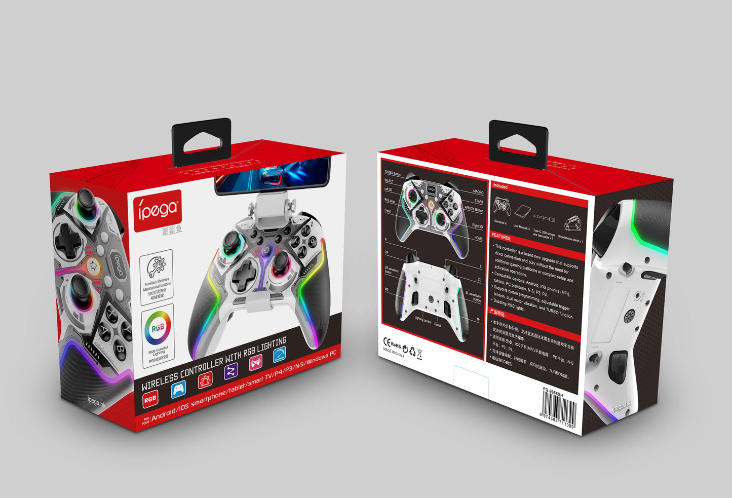 Wireless Gaming Controller Gamepad WITH Button Programming,Dual Motor Vibration