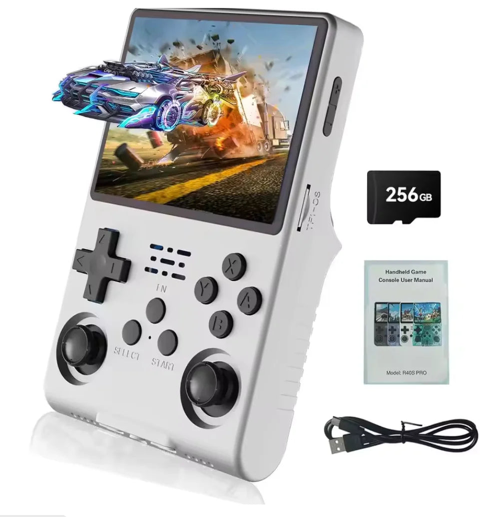  R40S Pro Retro Handheld Game Console Linux System 3.5 Inch IPS Screen Portable Pocket Video Player 256GB Games Kid Gift