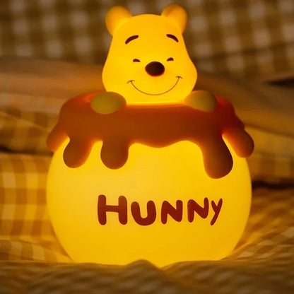 Cute Winnie The Pooh Night Light Silicone Material Soft Light