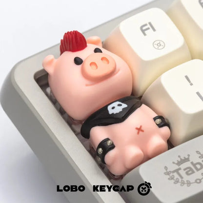 Party Animals Keycaps Hand-made Resin Keycap Mechanical Keyboard Keycaps Kawaii Customized Gaming Accessories Gifts