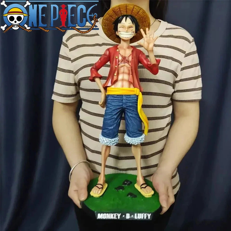 42.5cm Straw Hat Monkey D. Luffy Gk Large 1/4 Big Smiley Anime Figures