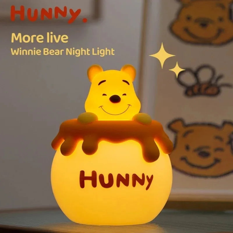 Cute Winnie The Pooh Night Light Silicone Material Soft Light