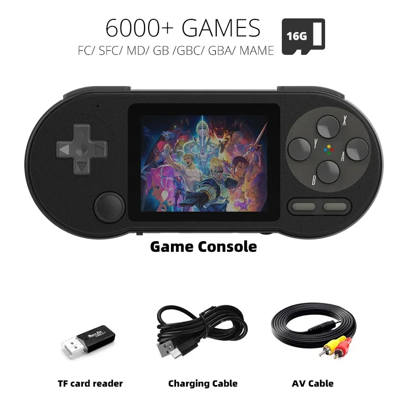 DATA FROG SF2000 3 inch Handheld Game Console Player Mini Portable Game Console Built-in 6000 Games