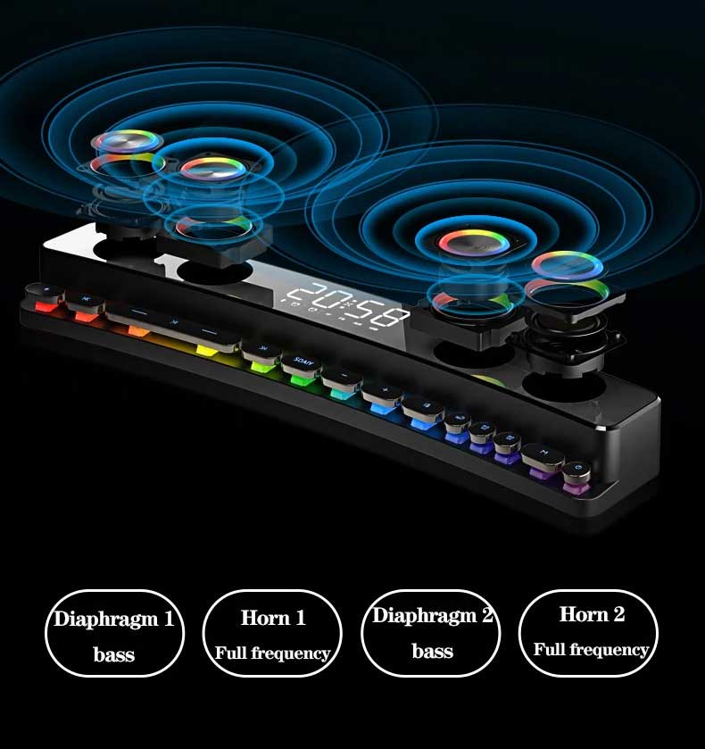 RGB lighting HiFi 3D Gaming Speaker Bluetooth 5.0