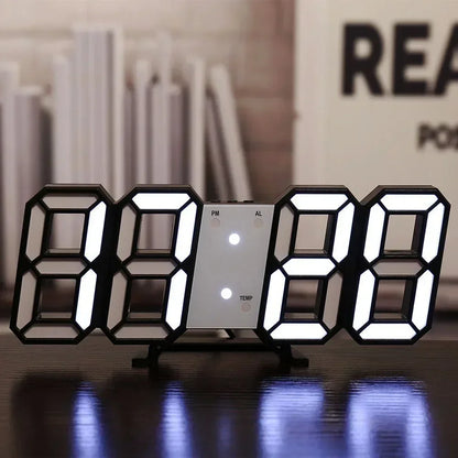 3D LED Digital Clock Wall Decoration Glow Night Mode