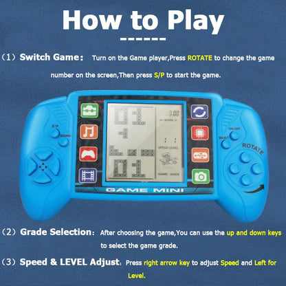 Handheld Game Players Puzzle Nostalgic Tetris Game Console Large Screen