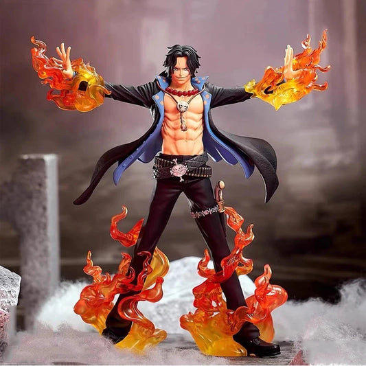 18cm Anime Ace One Piece Figurine GK Fire Fist Portgas D Ace Action Figures