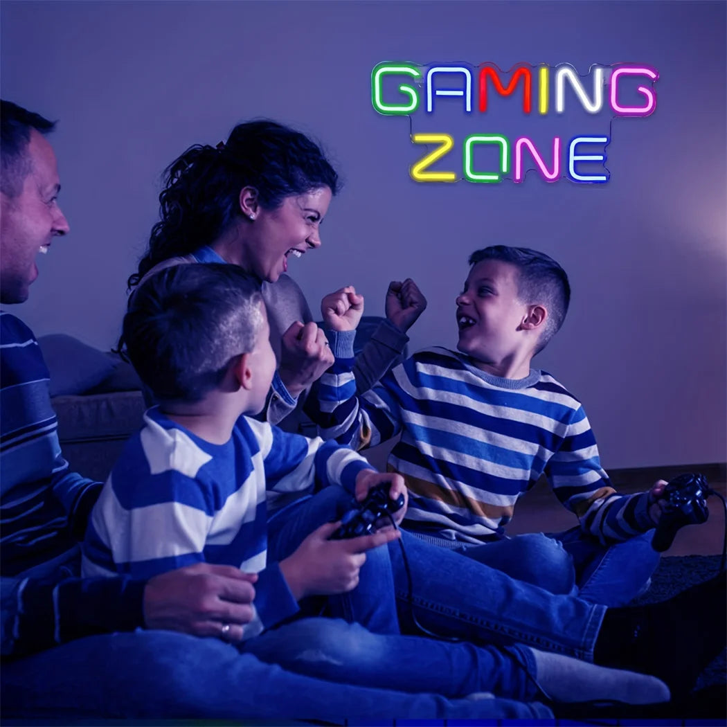 Gaming Zone Neon Sign USB Powered Gaming Room Wall Decoration