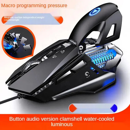 Wired Macro Programming Gaming Mouse Water-cooled light