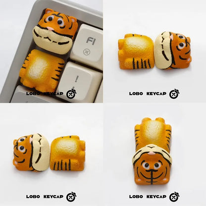 Party Animals Keycaps Hand-made Resin Keycap Mechanical Keyboard Keycaps Kawaii Customized Gaming Accessories Gifts