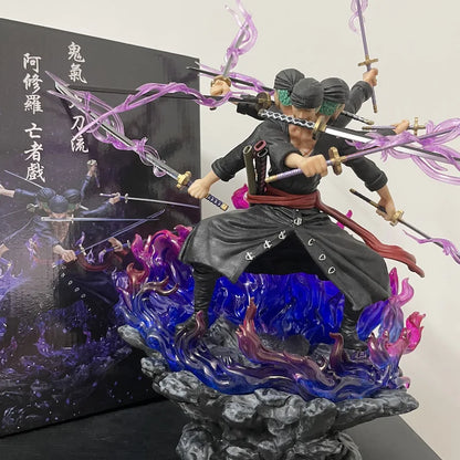 40cm Anime Zoro Figure Wano Onigashima 9 Swords Style