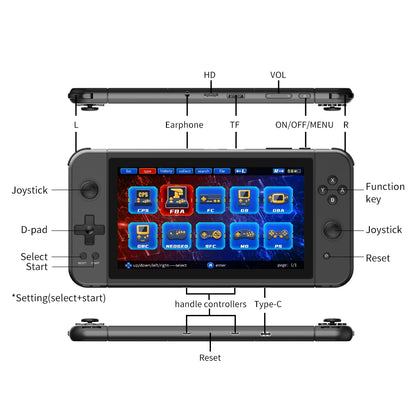 Handheld Game Console 7 Inch Video Game Players Supports 2 USB Controllers