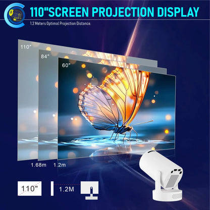 HY300 UItra Projector Android 11 BT5.4 720P Portable Home Outdoor Speaker Theater 180° Flexible Wifi Mini Projectors Movie