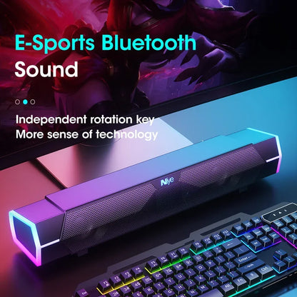 4D Computer Speakers Bluetooth 5.0 Wired Loudspeaker Surround Soundbar